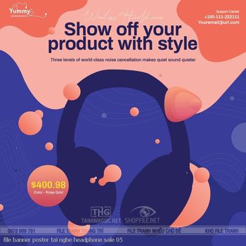 file banner poster tai nghe headphone sale 05