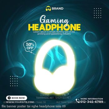 file banner poster tai nghe headphone sale 09