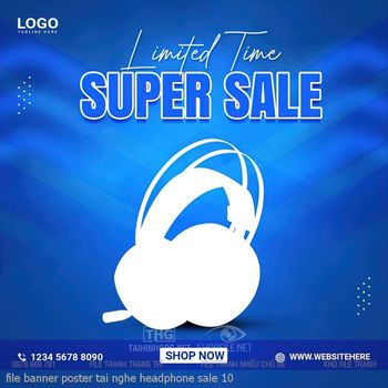 file banner poster tai nghe headphone sale 10