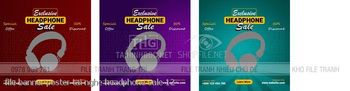 file banner poster tai nghe headphone sale 12