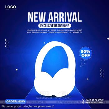 file banner poster tai nghe headphone sale 13