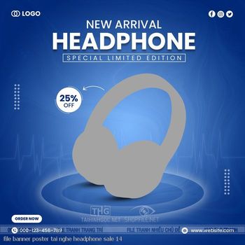 file banner poster tai nghe headphone sale 14