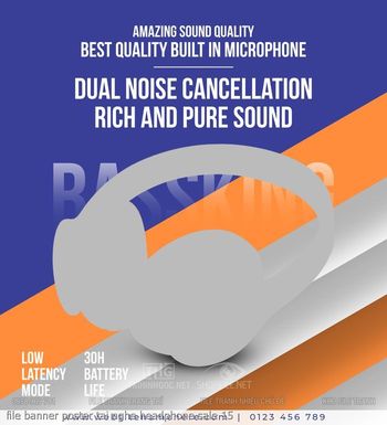 file banner poster tai nghe headphone sale 15