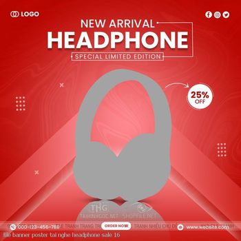 file banner poster tai nghe headphone sale 16