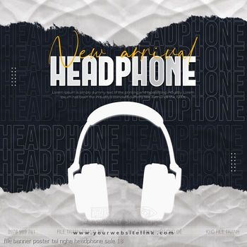 file banner poster tai nghe headphone sale 18