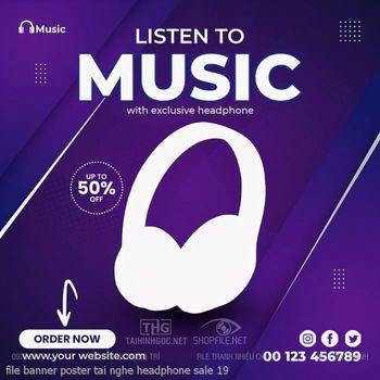 file banner poster tai nghe headphone sale 19