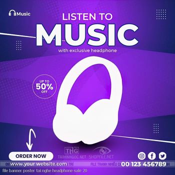 file banner poster tai nghe headphone sale 20