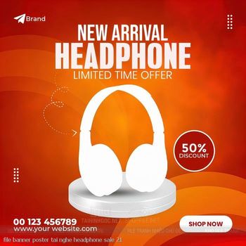 file banner poster tai nghe headphone sale 21