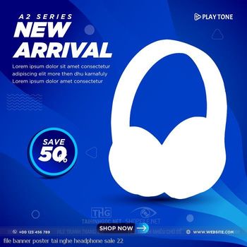 file banner poster tai nghe headphone sale 22