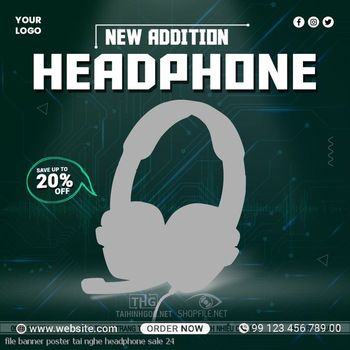 file banner poster tai nghe headphone sale 24