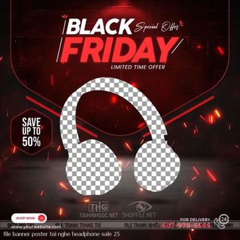file banner poster tai nghe headphone sale 25