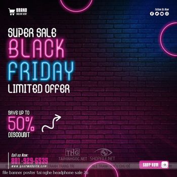 file banner poster tai nghe headphone sale 26