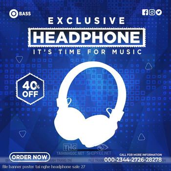 file banner poster tai nghe headphone sale 27