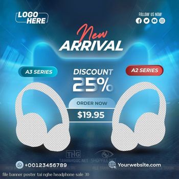 file banner poster tai nghe headphone sale 30