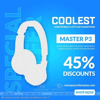 file banner poster tai nghe headphone sale 32