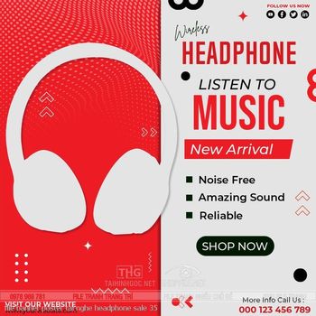 file banner poster tai nghe headphone sale 35