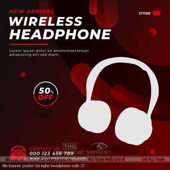 file banner poster tai nghe headphone sale 37