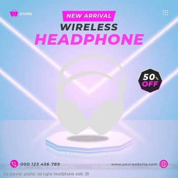 file banner poster tai nghe headphone sale 38