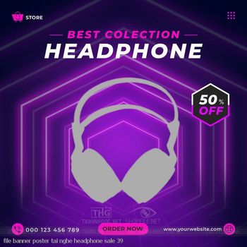file banner poster tai nghe headphone sale 39