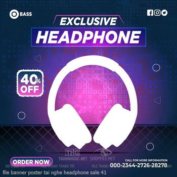 file banner poster tai nghe headphone sale 41