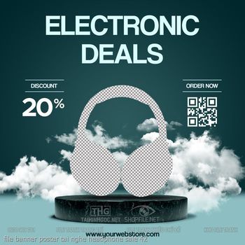 file banner poster tai nghe headphone sale 42