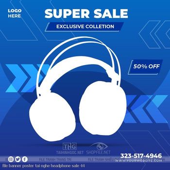 file banner poster tai nghe headphone sale 44