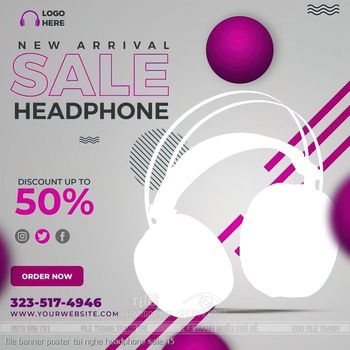 file banner poster tai nghe headphone sale 45