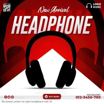 file banner poster tai nghe headphone sale 46