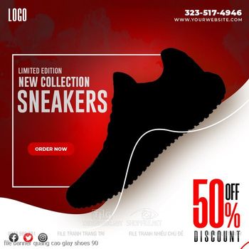 file banner quang cao giay shoes 90