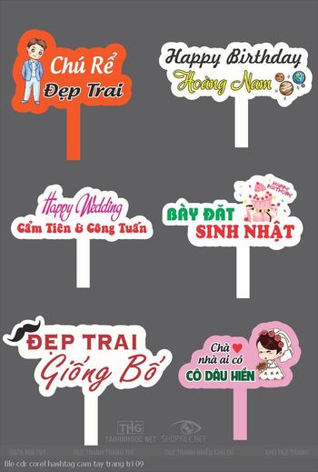 file cdr corel hashtag cam tay trang tri 09