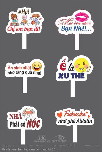 file cdr corel hashtag cam tay trang tri 16