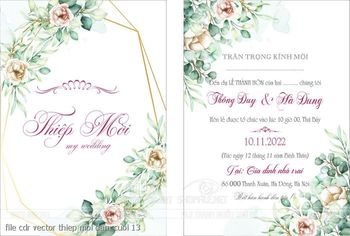 file cdr vector thiep moi dam cuoi 13