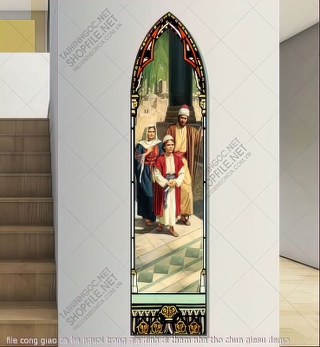 file cong giao ca ba nguoi trong gia dinh di tham nha tho chua giesu