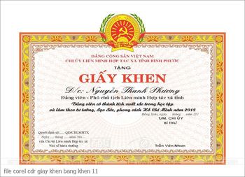 file corel cdr giay khen bang khen 11