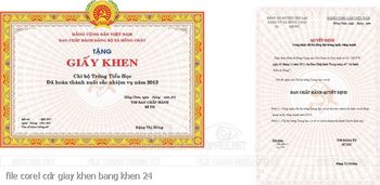 file corel cdr giay khen bang khen 24