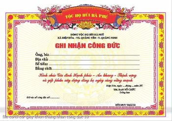 file corel cdr giay khen chung nhan cong duc 10