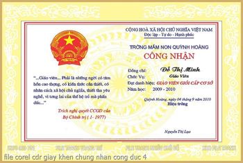 file corel cdr giay khen chung nhan cong duc 18