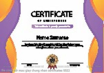 file corel cdr mau giay chung nhan certificates 0022
