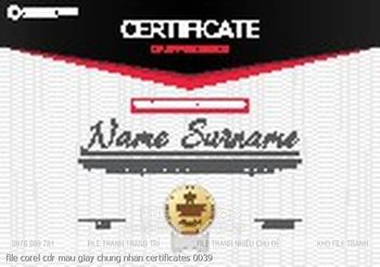 file corel cdr mau giay chung nhan certificates 0039