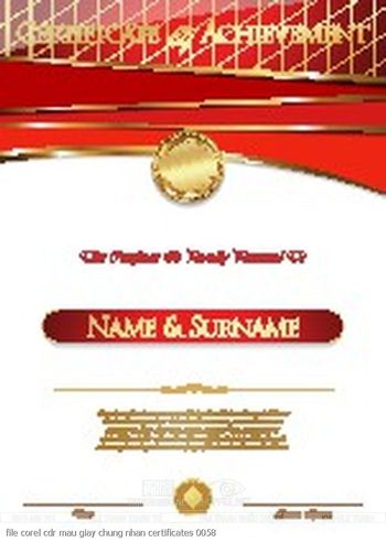 file corel cdr mau giay chung nhan certificates 0058