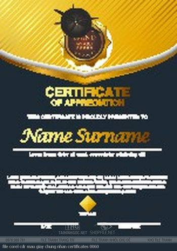 file corel cdr mau giay chung nhan certificates 0060