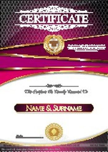 file corel cdr mau giay chung nhan certificates 0065