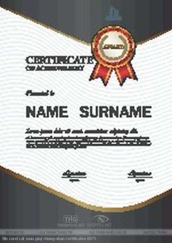 file corel cdr mau giay chung nhan certificates 0075