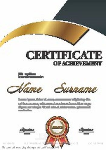 file corel cdr mau giay chung nhan certificates 0078