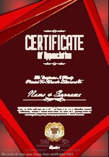 file corel cdr mau giay chung nhan certificates 0083