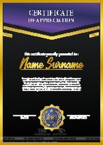 file corel cdr mau giay chung nhan certificates 0085