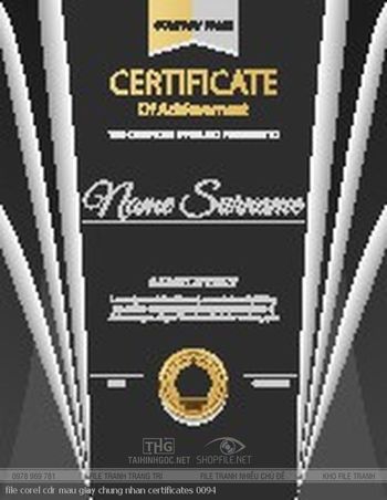 file corel cdr mau giay chung nhan certificates 0094