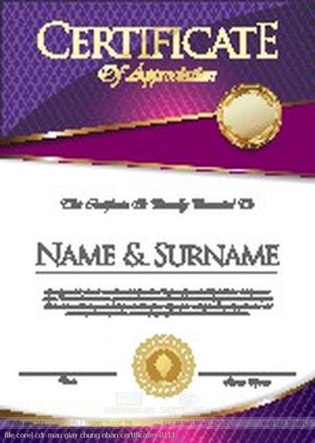 file corel cdr mau giay chung nhan certificates 0111