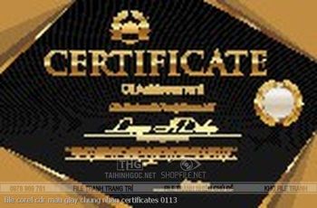 file corel cdr mau giay chung nhan certificates 0113