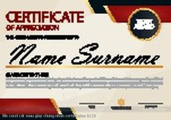 file corel cdr mau giay chung nhan certificates 0119